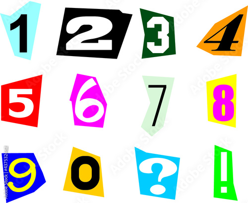 Vector illustration of the ripped numbers