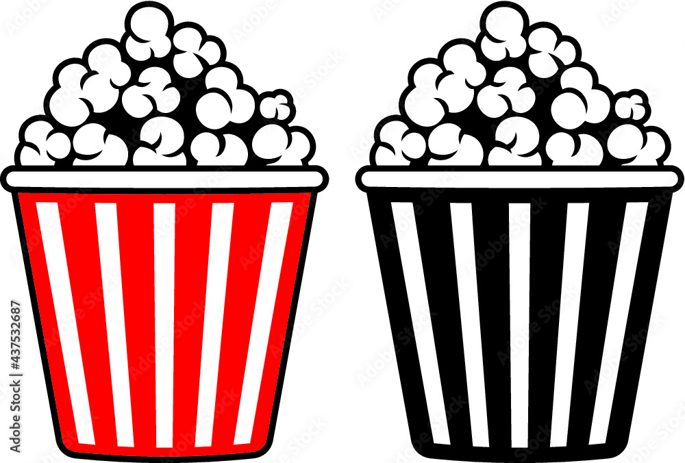 Vector illustration of the popcorns Vector illustration of the popcorns