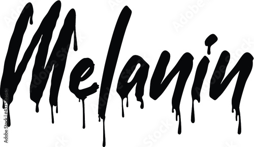 Vector illustration of the melanin melting sign photo