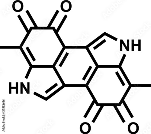 Vector illustration of the melanin chemistry