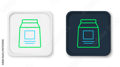 Line Sports nutrition bodybuilding proteine power drink and food icon isolated on white background. Colorful outline concept. Vector