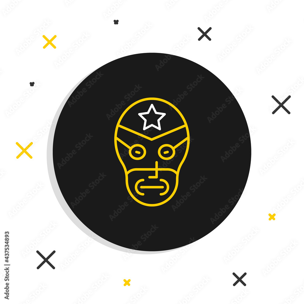 Line Mexican wrestler icon isolated on white background. Colorful outline concept. Vector Line Mexican wrestler icon isolated on white background. Colorful outline concept. Vector