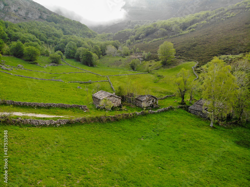 Pasiega Mountains in the north of Spain from a Drone view photo