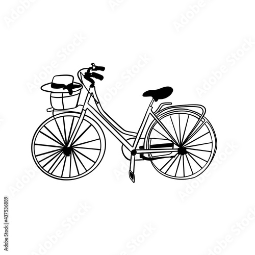 Fototapeta Naklejka Na Ścianę i Meble -  Simple walking bike art illustration on white background