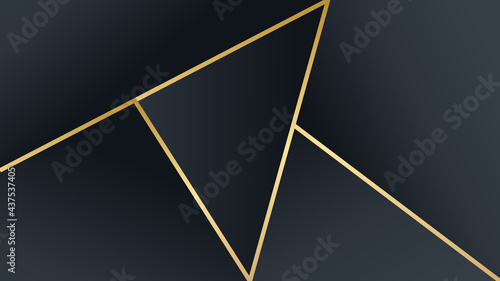 Elegant Abstract Geometric Shiny Luxury Black Gold Background. Good For Wallpaper, Banner, Cover Or Presentation Template.