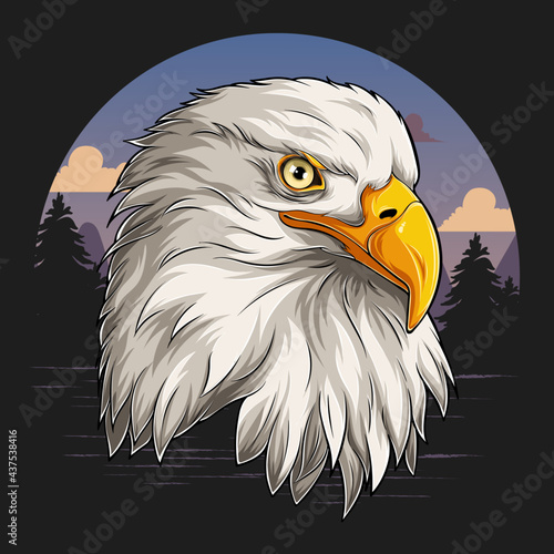 Eagle head with American flag pattern independence day veterans day 4th of July and memorial day