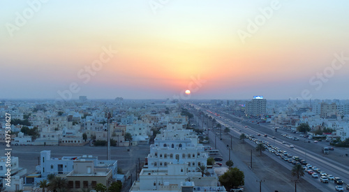 sunset over the city
