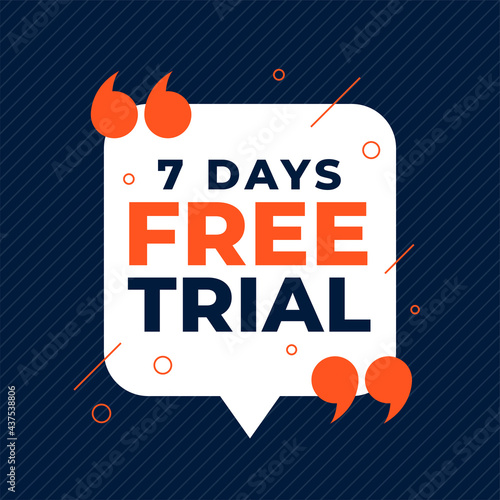 7 days free trial background with quote marks