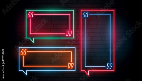 neon frame quotation boxes pack