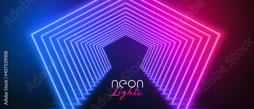 neon stage floor in pink and blue colors