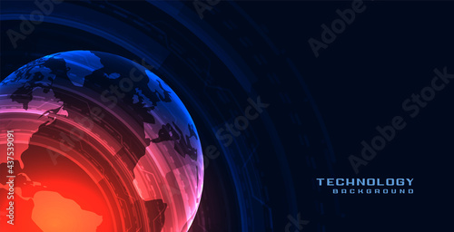 technology banner with earth shape
