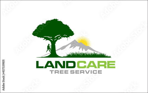Illustration vector graphic of lawn care, landscape, grass concept logo design template-10