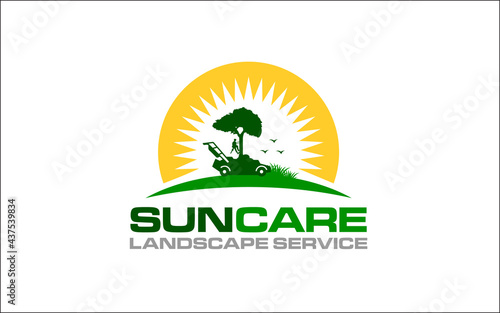 Illustration vector graphic of lawn care, landscape, grass concept logo design template-10
