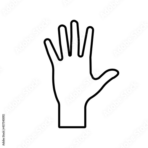 High five icon in outline style. Vector illustration.