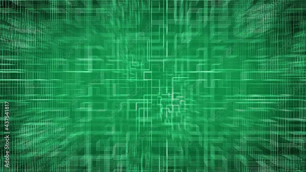 Green 3D Geometric Circuit Loop Fast Animation Background Green 3D Geometric Circuit Loop Fast Animation Background