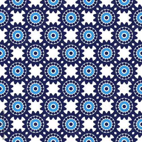 Seamless pattern tile with mandalas background. vintage mandala design pattern with Islam, Arabic, Indian, ottoman motifs