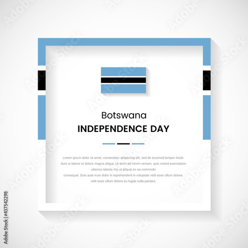 Abstract Botswana flag square frame stock illustration. Creative country frame with text for Independence day of Botswana