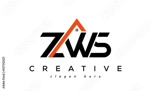 initial ZWS letters real estate construction logo vector photo