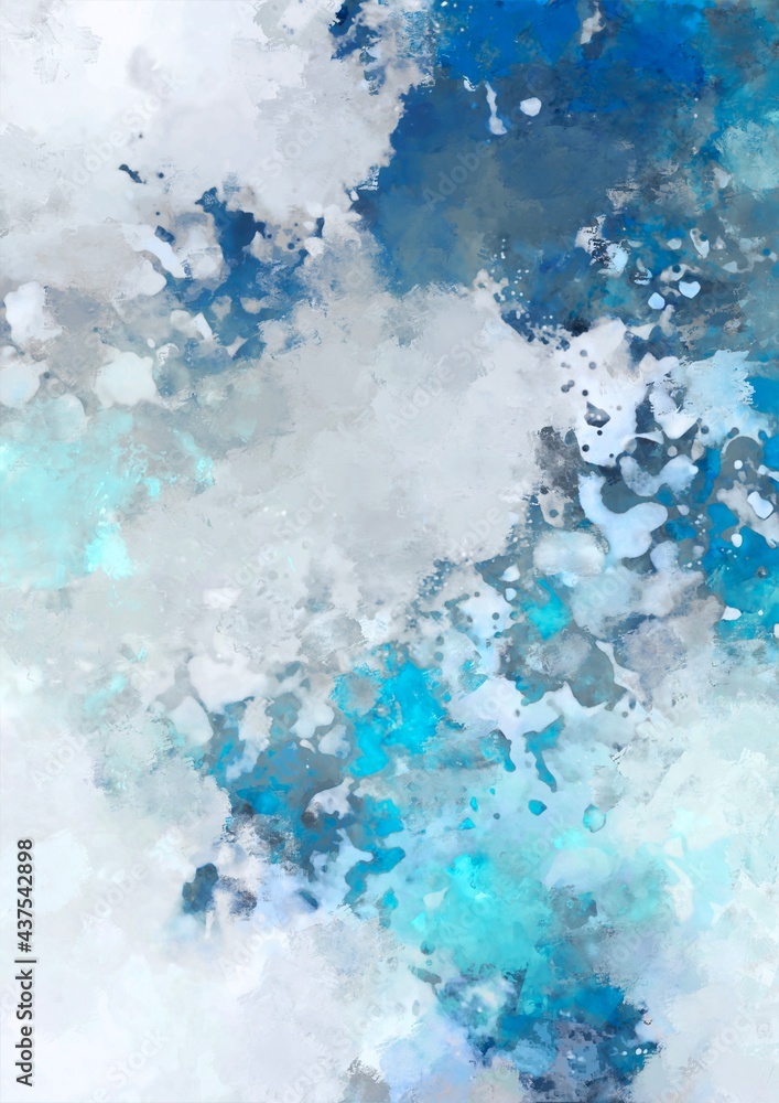 © いおるな - 幻想的な水色の滲む水彩テクスチャ背景 © いおるな - 幻想的な水色の滲む水彩テクスチャ背景