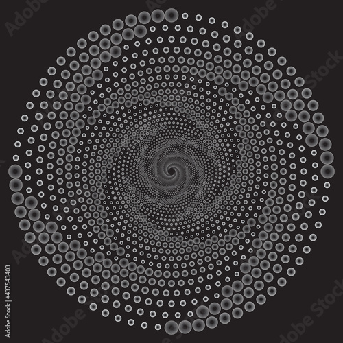 Dotted Halftone Vector Spiral Pattern or Drsign Ekement