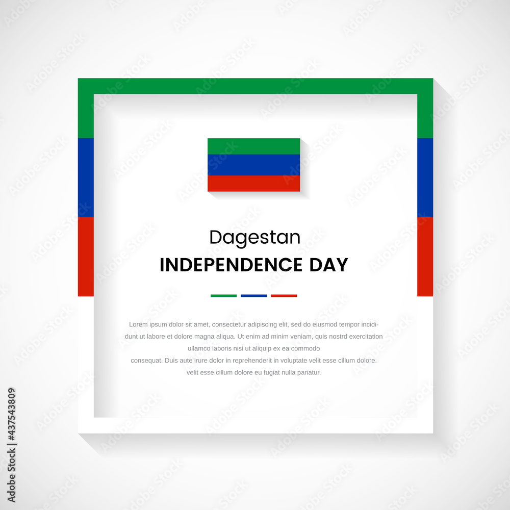 Abstract Dagestan flag square frame stock illustration. Creative country frame with text for Independence day of Dagestan Abstract Dagestan flag square frame stock illustration. Creative country frame with text for Independence day of Dagestan