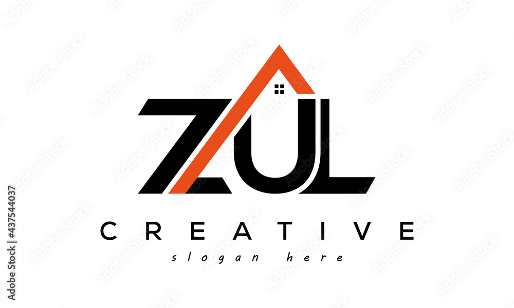 initial ZUL letters real estate construction logo vector Stock Vector