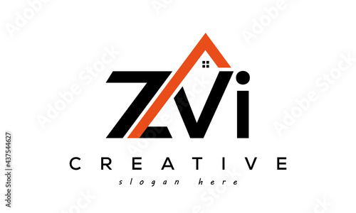 initial ZVI letters real estate construction logo vector photo