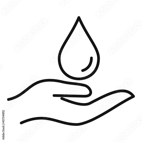 Essential oils hand drop icon, outline style