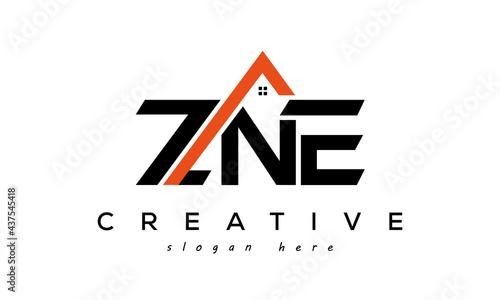 initial ZNE letters real estate construction logo vector photo