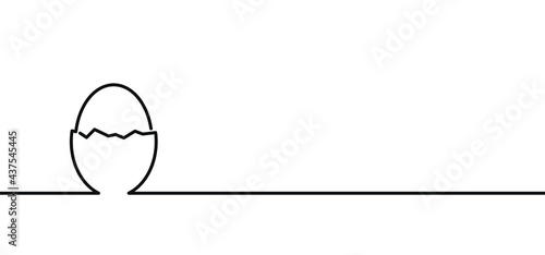 Cartoon drawing chicken egg line pattern. Cracked or broken eggs. Flat vector boiled pictogram. Kooking foot, culinary ingredient pictogram. Fried egg icon. Happy easter