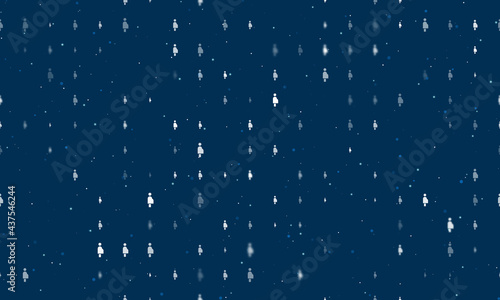 Wallpaper Mural Seamless background pattern of evenly spaced white pregnant woman symbols of different sizes and opacity. Vector illustration on dark blue background with stars Torontodigital.ca