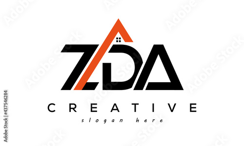 initial ZDA letters real estate construction logo vector