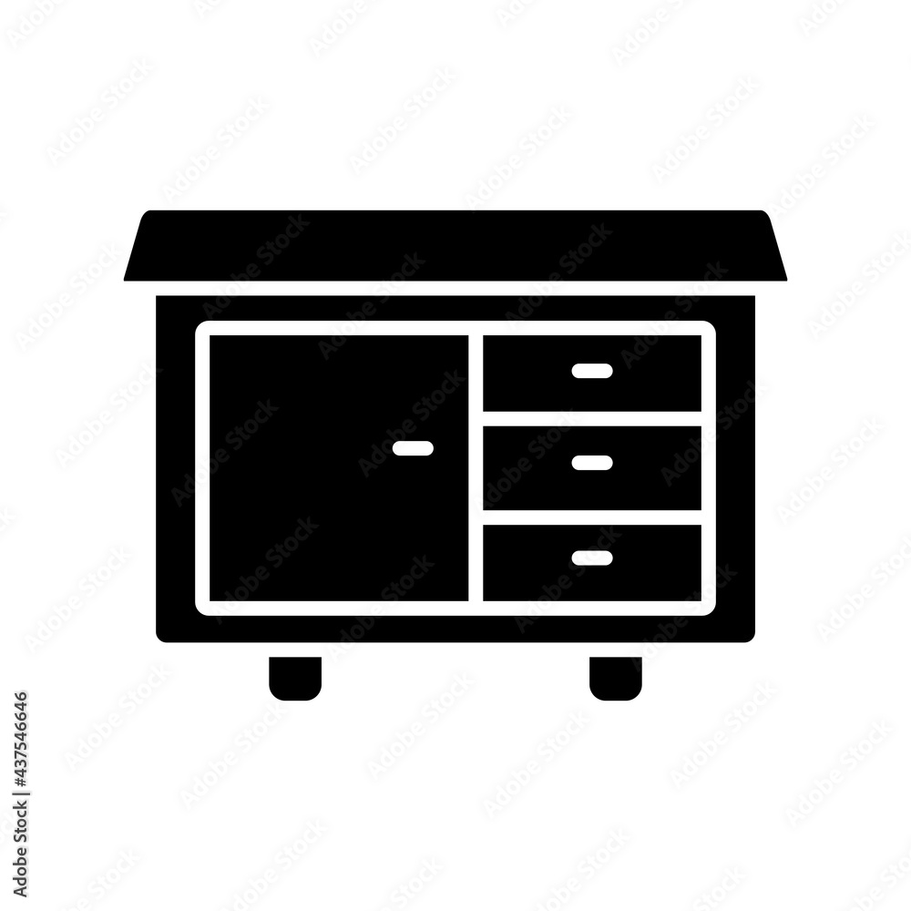 Cupboard design. Glyph icon style. simple illustration. Editable stroke. Design template vector Cupboard design. Glyph icon style. simple illustration. Editable stroke. Design template vector