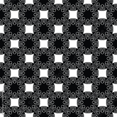 Decorative endless symmetrical motif. Geometric vector seamless pattern design template