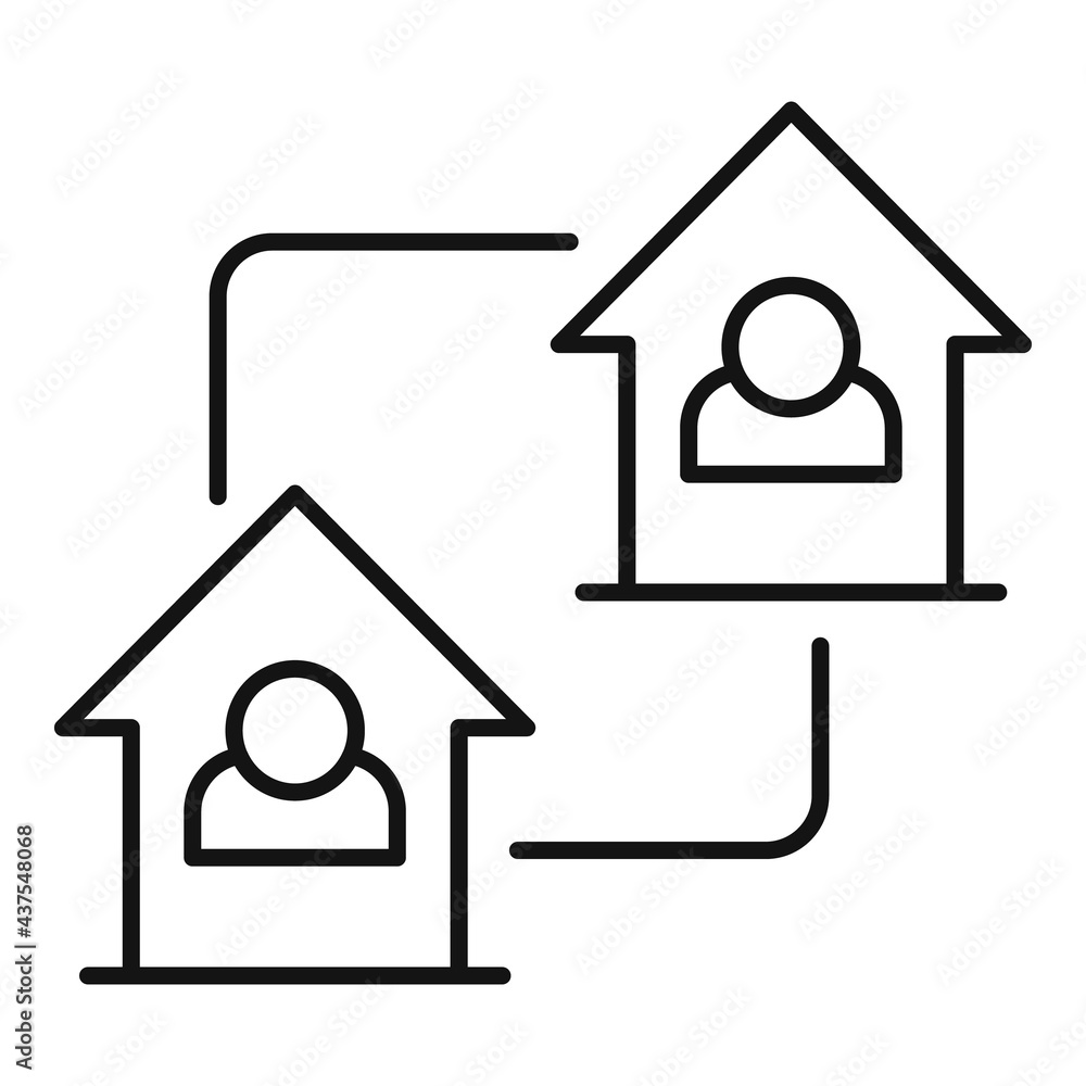 Home office connection icon, outline style Home office connection icon, outline style