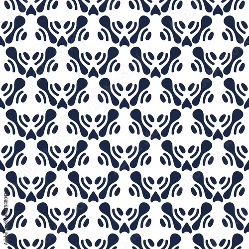 Decorative endless symmetrical motif. Geometric vector seamless pattern design template