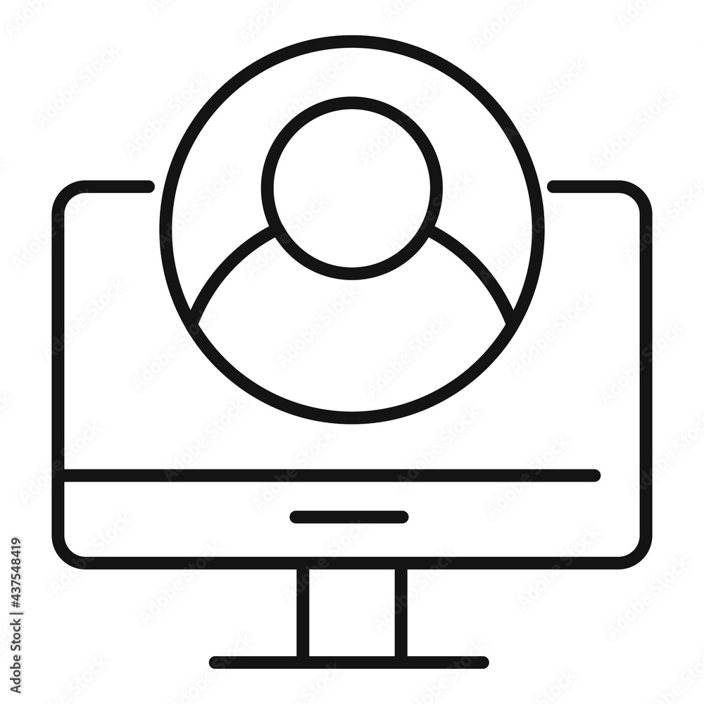 Home office avatar icon, outline style Home office avatar icon, outline style
