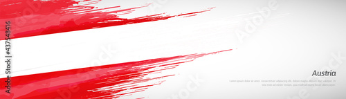 Abstract happy national day of Austria with creative watercolor national brush flag background