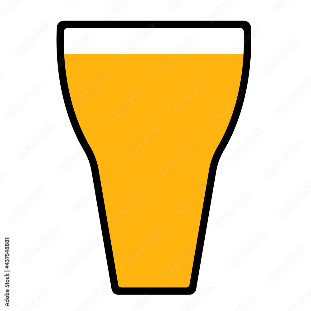glass for beer or cocktail, or lemonade. Flat style icon on white. Vector illustration glass for beer or cocktail, or lemonade. Flat style icon on white. Vector illustration