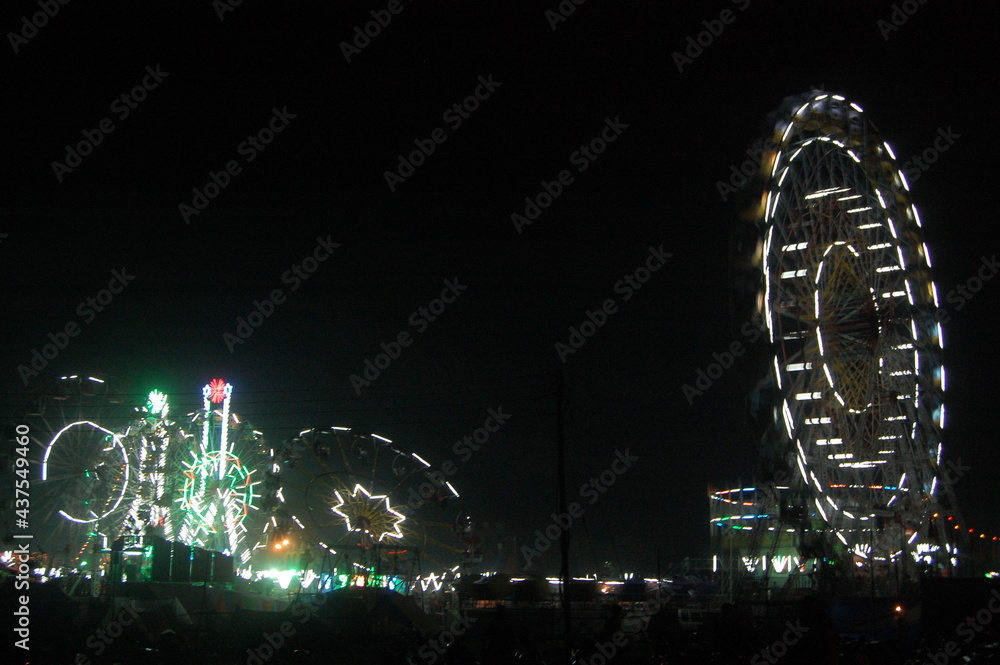 Indian Carnival Light Trail effect with shutter speed play
