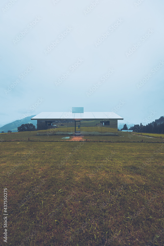 Fototapeta premium Nautre Switzerland foggy moody weather rainy hike outdoor adventure hiking travel tavelling