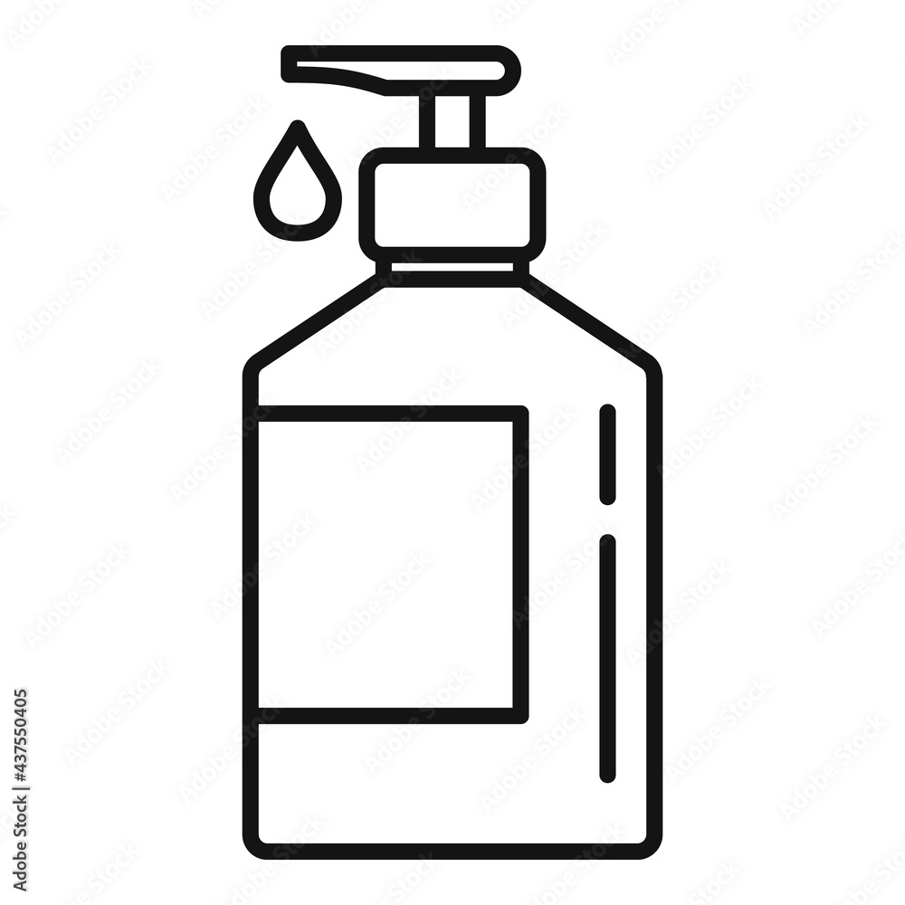 Disinfection dispenser drop icon, outline style