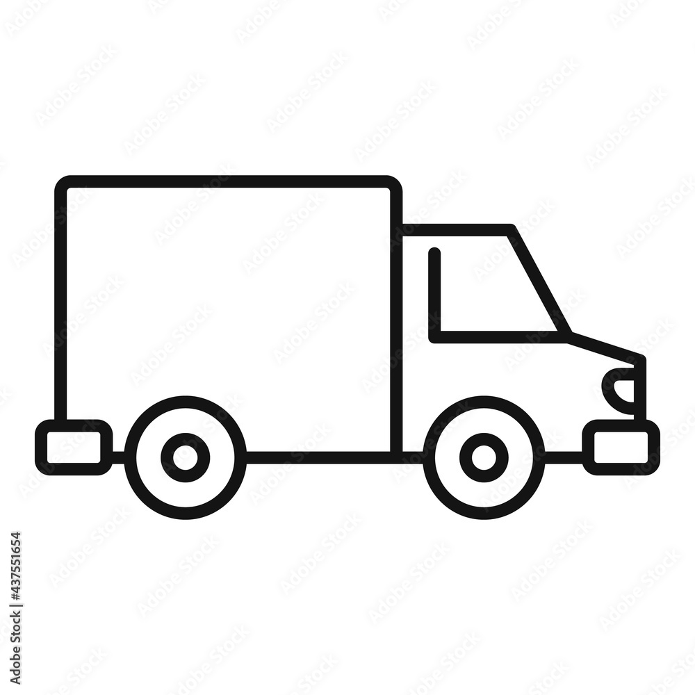 Delivery truck icon, outline style