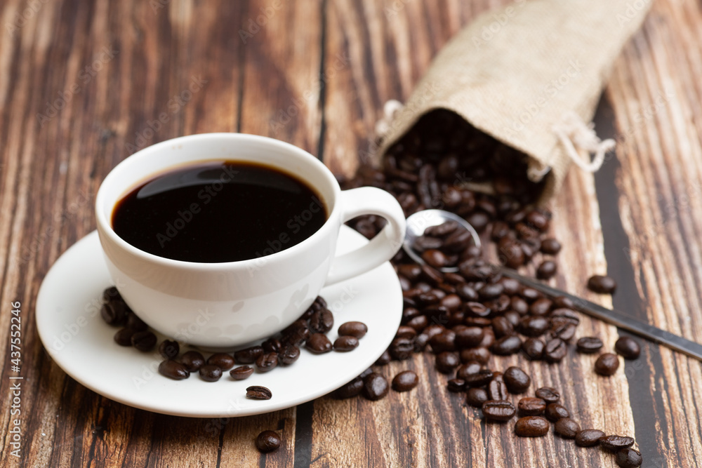 Fototapeta premium hot coffee and beans,Espresso