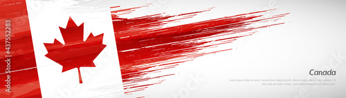 Abstract happy Canada day with creative watercolor national brush flag background