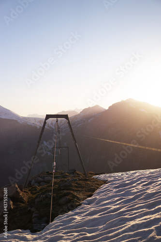 Sonnenuntergang auf Alp in der Schweiz