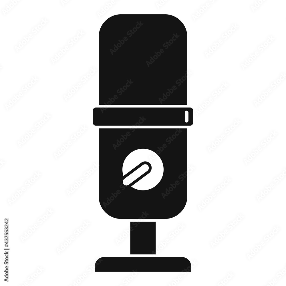 Podcast microphone icon, simple style Podcast microphone icon, simple style