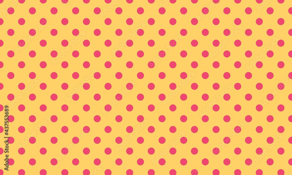 Red dots on the yellow background. The seamless pattern design. Stock ...