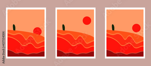 abstract set with sand themes, background, desert, sand, sun, etc