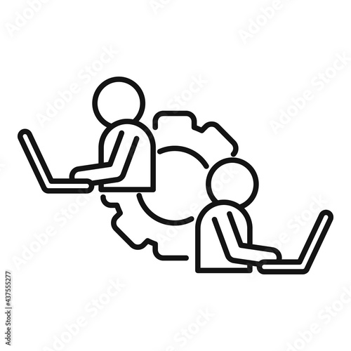 Outsource it boys icon, outline style